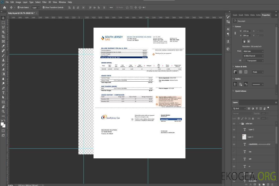 Modèle de facture de services publics pour les entreprises de gaz du New Jersey aux formats Word et PDF template Modèle de facture de services publics pour les entreprises de gaz du New Jersey aux formats Word et PDF template